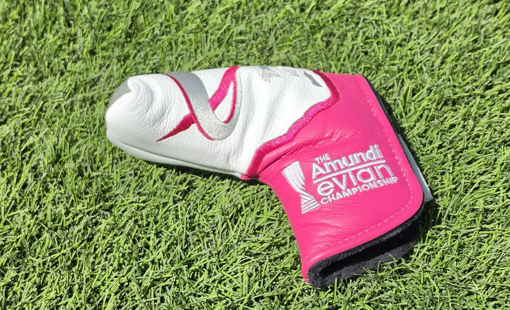 Odyssey Amundi Evian Championship Blade Putter Headcover Pink White Golf Cover - Image 2