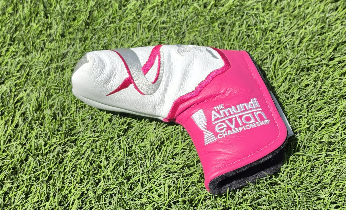 Odyssey Amundi Evian Championship Blade Putter Headcover Pink White Golf Cover - Image 2