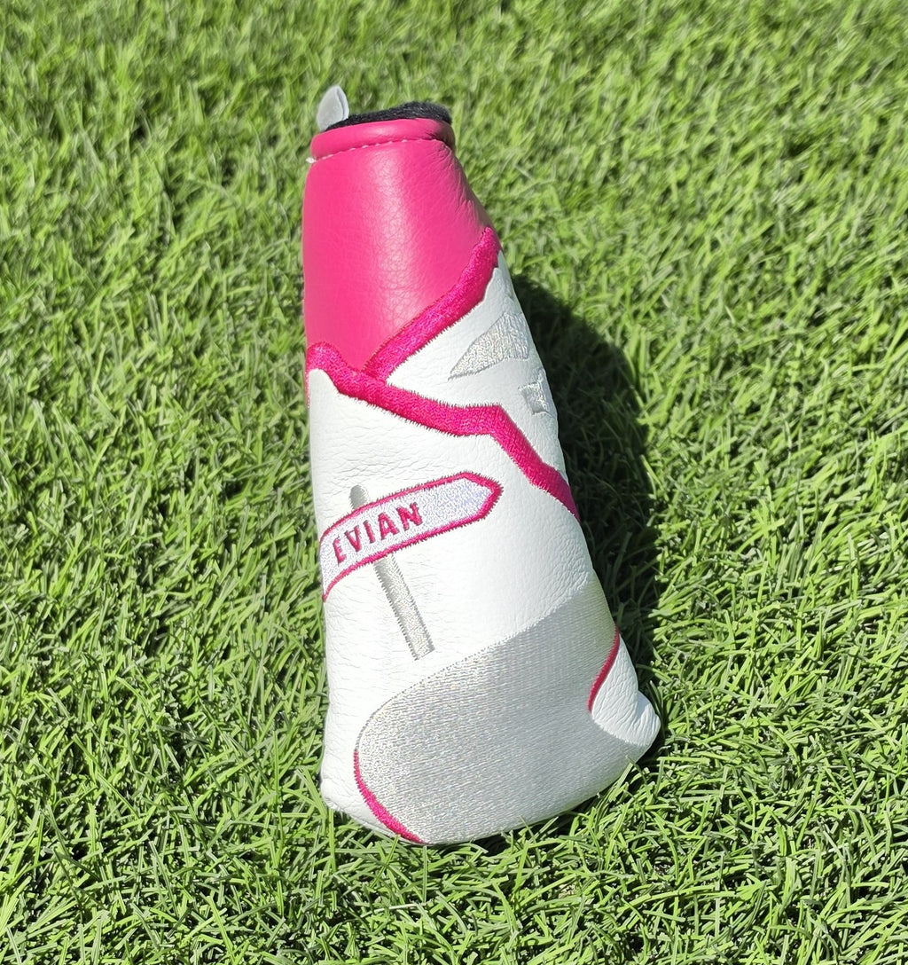 Odyssey Amundi Evian Championship Blade Putter Headcover Pink White Golf Cover - Image 3