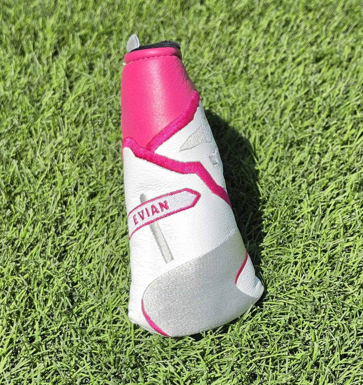 Odyssey Amundi Evian Championship Blade Putter Headcover Pink White Golf Cover - Image 3