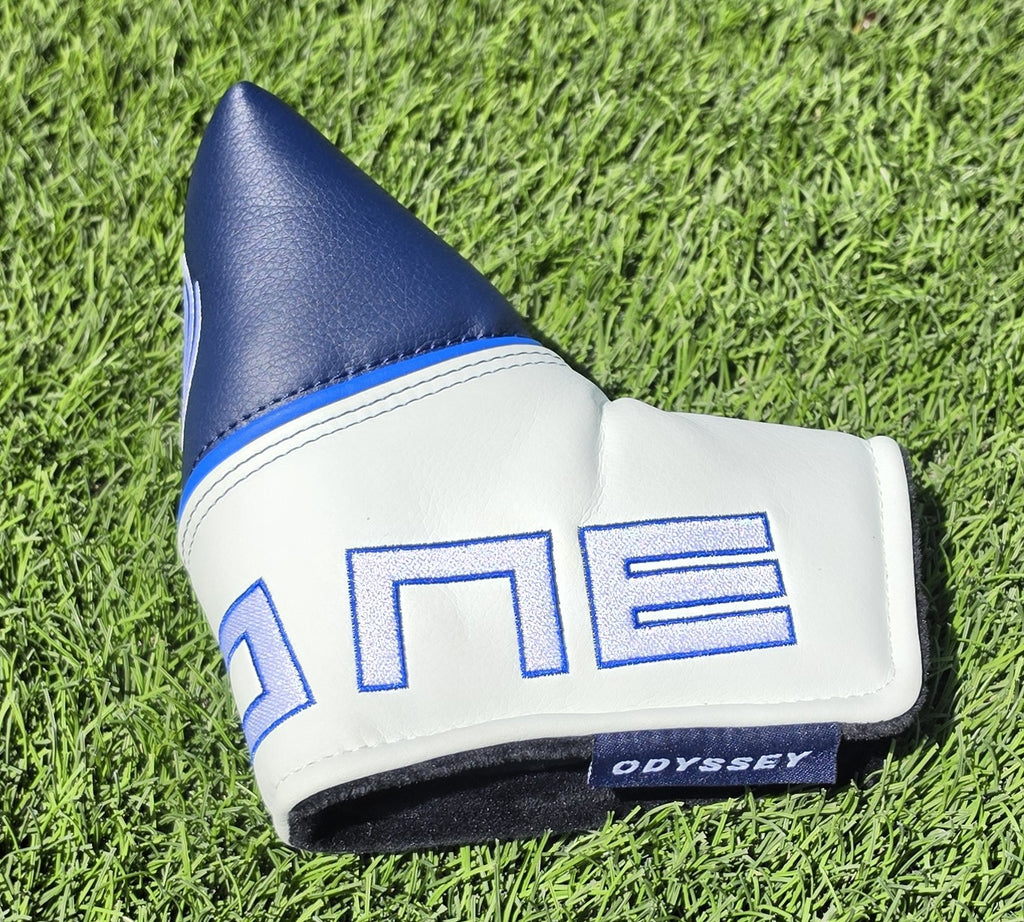 Odyssey Ai-ONE Blade Putter Headcover Navy Blue White Magnetic Golf Cover - Image 3