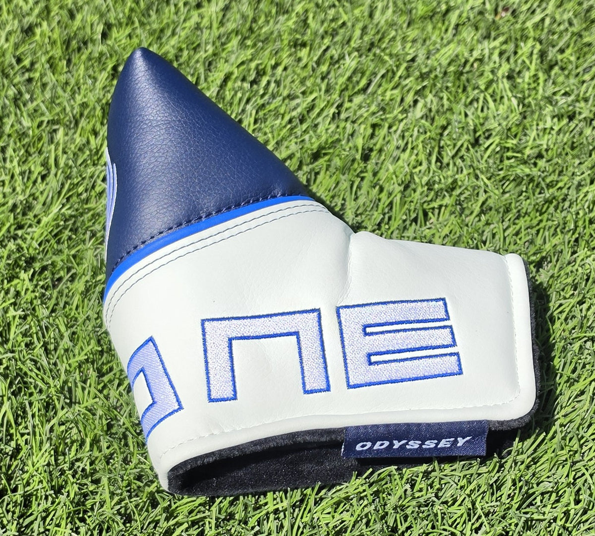Odyssey Ai-ONE Blade Putter Headcover Navy Blue White Magnetic Golf Cover - Image 3
