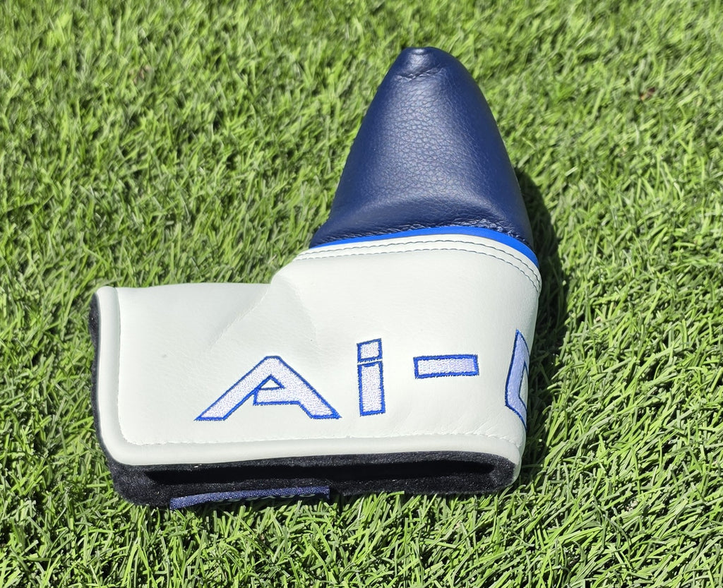Odyssey Ai-ONE Blade Putter Headcover Navy Blue White Magnetic Golf Cover - Image 2