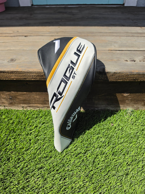 Callaway Rogue ST Driver Headcover Black White Gold 1 Wood Golf Cover - Image 1