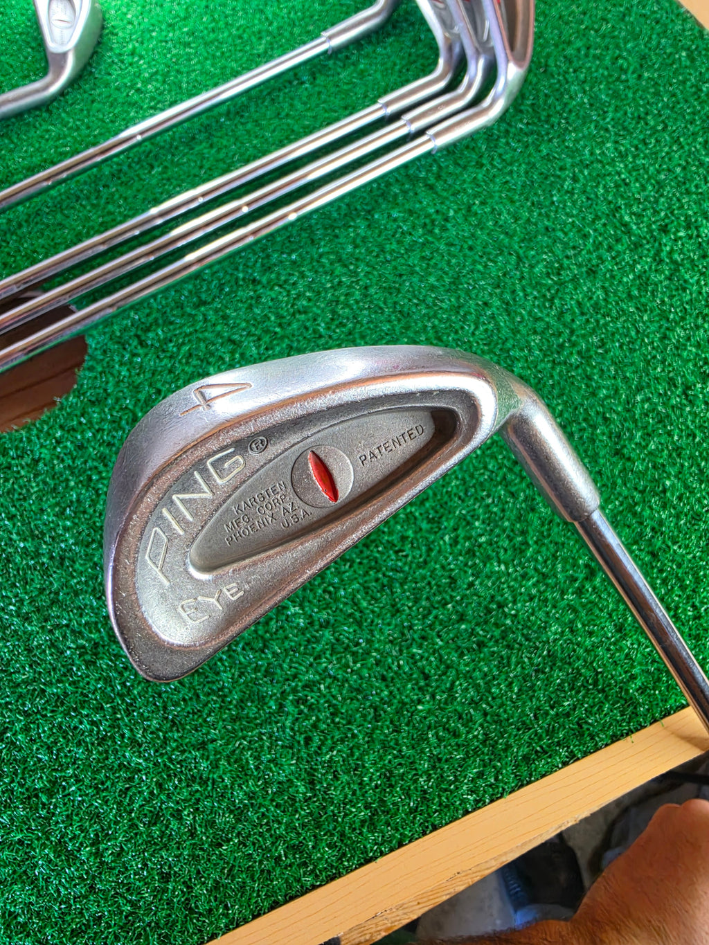 PING Eye Iron Set 3 4 6 7 8 9 RH Steel Shaft Vintage Golf Clubs 6pc - Image 7